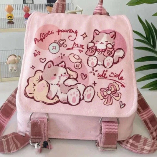 Kawaii Cat Pink Backpack CLOUDANIMESTUDIO