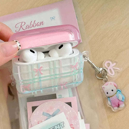 Cute Pink Bows Airpods Case CLOUDANIMESTUDIO