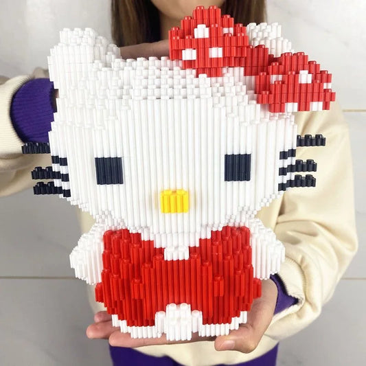 Hello Kitty My Melody Sanrio Anime Cartoon Kawaii Cute Building Blocks Assembling Toys Puzzles