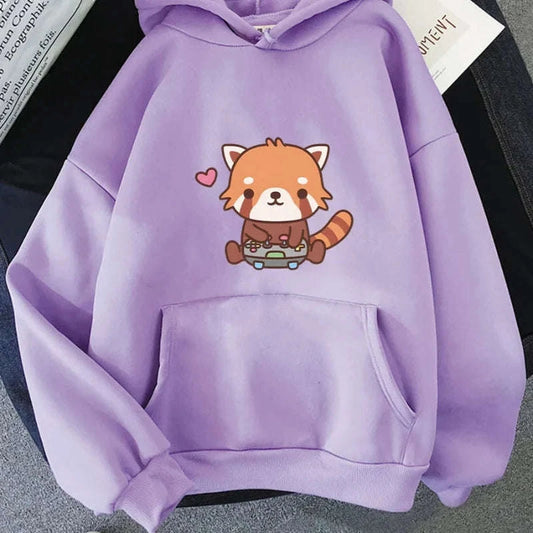 Kawaii Red Panda Gamer Hoodie CLOUDANIMESTUDIO