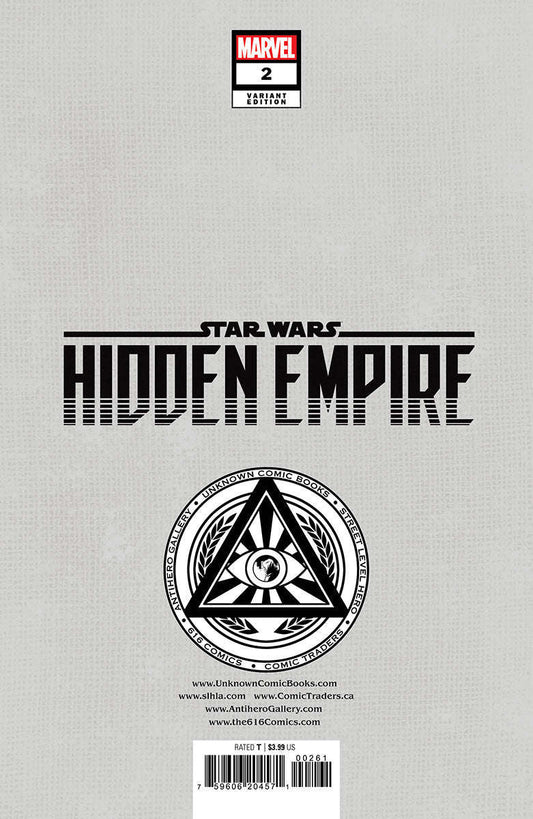 Star Wars: Hidden Empire #2 Unknown Comics Patch Zircher Exclusive Var (12/07/2022) CLOUDANIMESTUDIO