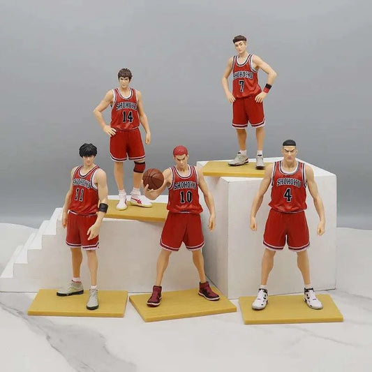 5 PCs Slam Dunk Action Figures Anime Set, Sakuragi Hanamichi Hisashi Mitsui Ryota Miyagi Takenori Akagi Rukawa Kaede PVC Figurines 17 cm CLOUDANIMESTUDIO