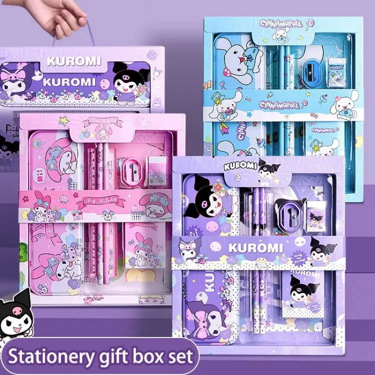 Sanrio Family Cinnamoroll, Kuromi, and Melody Stationery Gift Box Set, Children's Gift Back-to-School Christmas Gift - CloudAnimeStudio