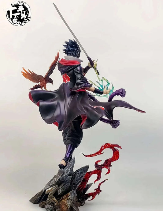 Akatsuki Sasuke Uchiha Anime Action Figure, Naruto Shippuden PVC Figurines Statue 24 CM CLOUDANIMESTUDIO