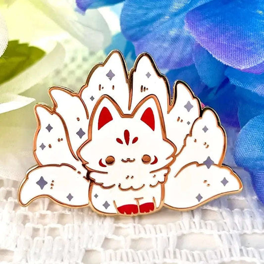 Kawaii Kitsune Hard Enamel Pin CLOUDANIMESTUDIO