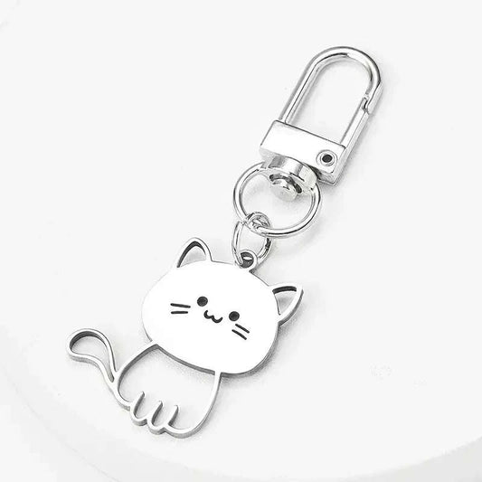 Silvery Cat Kawaii Keychain CLOUDANIMESTUDIO