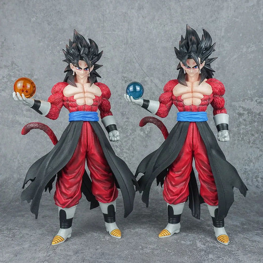 Son Goku Anime Figurine, Dragon Ball GT Super Saiyan 4 Action Figures, Standing Holding Dragon Ball 30 cm - CloudAnimeStudio