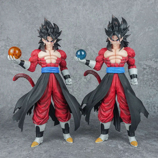 Son Goku Anime Figurine, Dragon Ball GT Super Saiyan 4 Action Figures, Standing Holding Dragon Ball 30 cm - CloudAnimeStudio