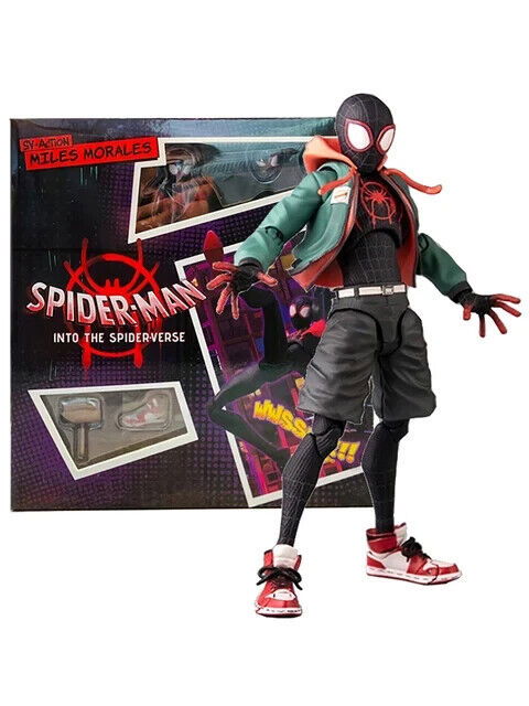 Spiderman Miles Morales Figure, Marvel Spider-Man Spider Verse Figurine 5 in - CloudAnimeStudio