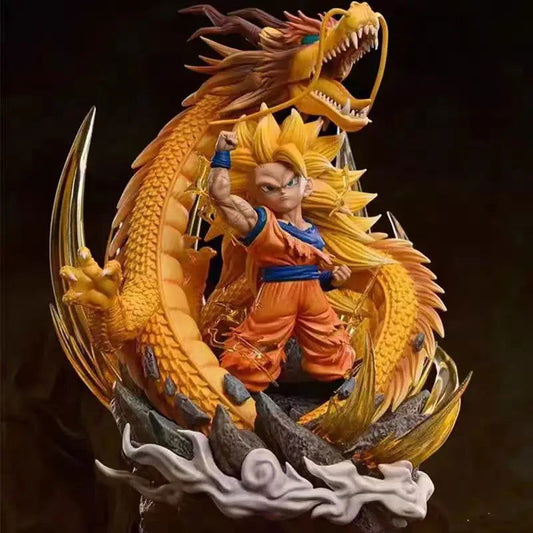 Super Saiyan 3 Goku Chibi Figure, SSJ3 Dragon Ball Z DBZ Figurine, Anime 6 in - CloudAnimeStudio