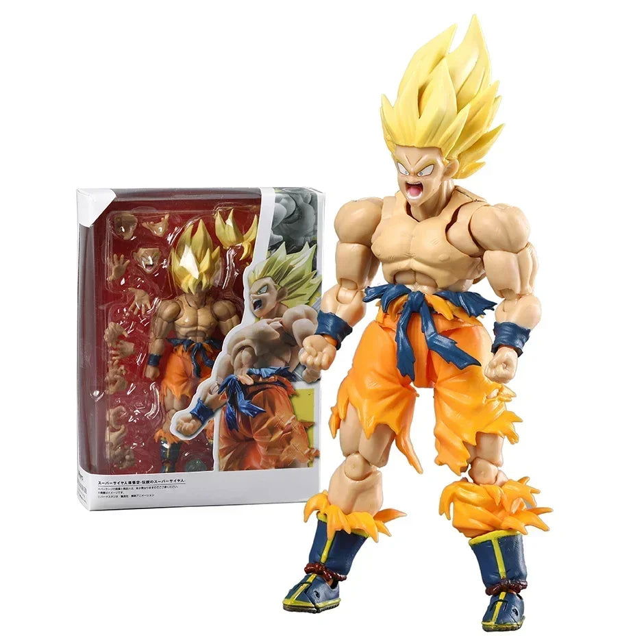 Super Saiyan Goku Posable Action Figure, Anime Dragon Ball Z Figurines PVC Articulated Collectible 16.5 cm - CloudAnimeStudio