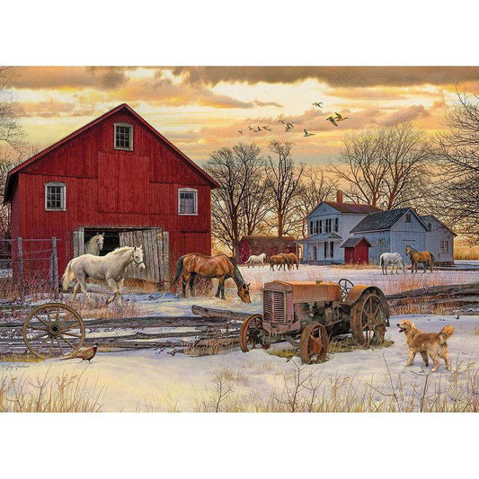 Winter on the Farm 1000 Piece Jigsaw Puzzle Cobble Hill CLOUDANIMESTUDIO
