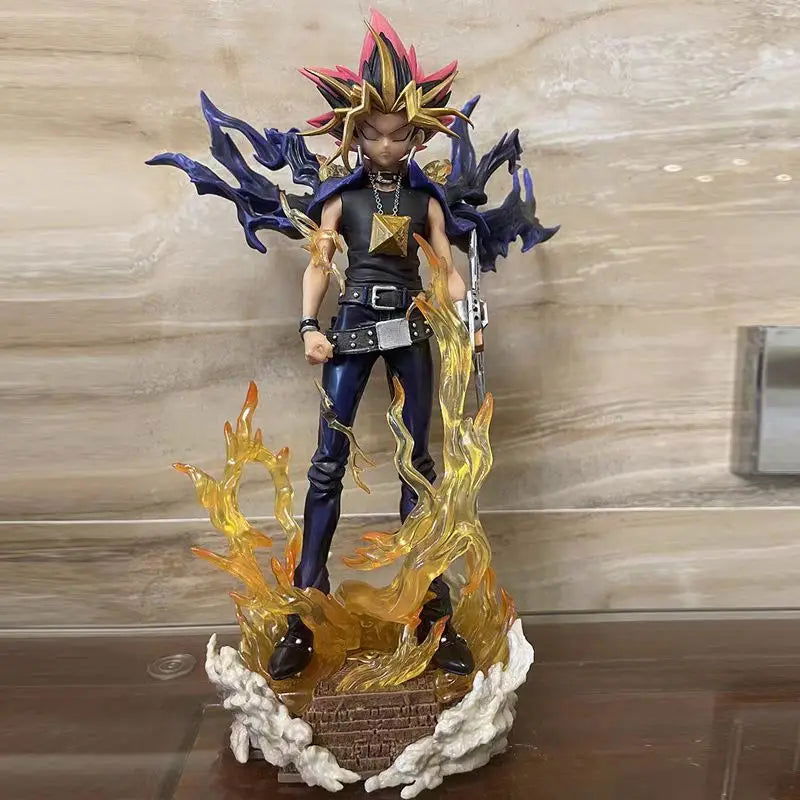 Yami Yugi Muto Anime Figure, Dark Yugi Pharaoh Atem Yu-Gi-Oh Duel Monsters Action Figurines PVC Statue 28 CM - CloudAnimeStudio