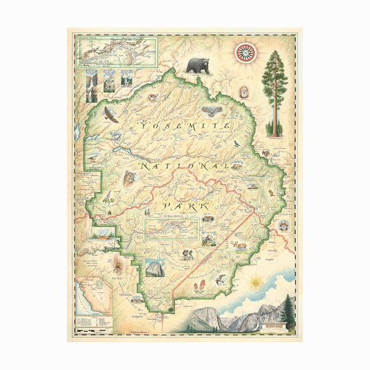 Yosemite National Park 1000 Piece Jigsaw Puzzle Xplorer Maps CLOUDANIMESTUDIO
