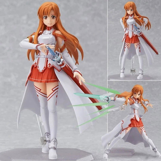 Yuuki Asuna Action Figure, Anime Figurines Sword Art Online, Toy Face Swap and Movable Joints 15 CM - CloudAnimeStudio