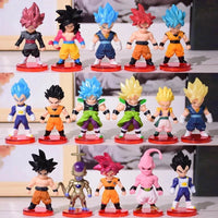 16 Pcs Set Dragon Ball Super Son Goku Gohan Vegeta Broly Piccolo Majin Buu Action Anime Figurine Mini Figures - CLOUDANIMESTUDIO