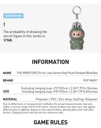 Pop Mart Labubu Pin for Love Series Blind Box (A-M) Yellow