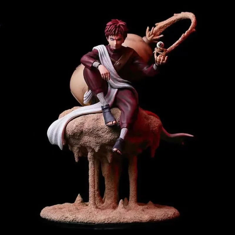 22cm NARUTO Gaara Action Figure, Animation Peripherals Kazekage Sitting Posture Statue - CloudAnimeStudio