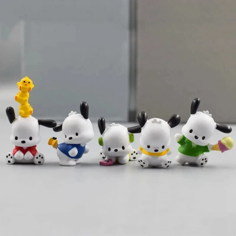 5 Pcs Set Sanrio Danshi Figure, Kawaii Pochacco Melody Figurine, Anime 1.5 in - CloudAnimeStudio