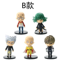 6Pcs One Punch Man Chibi Anime Figures, Saitama Genos Garou Bang Tatsumaki Mumen Rider Metal Knight, OPM Collection Set - CloudAnimeStudio