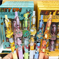 6 PCS Set Pokemon Click Pen, Black Writing Gel Pen Stationery - CloudAnimeStudio