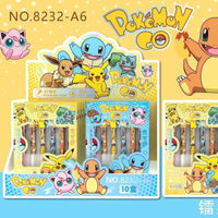 6 PCS Set Pokemon Click Pen, Black Writing Gel Pen Stationery - CloudAnimeStudio
