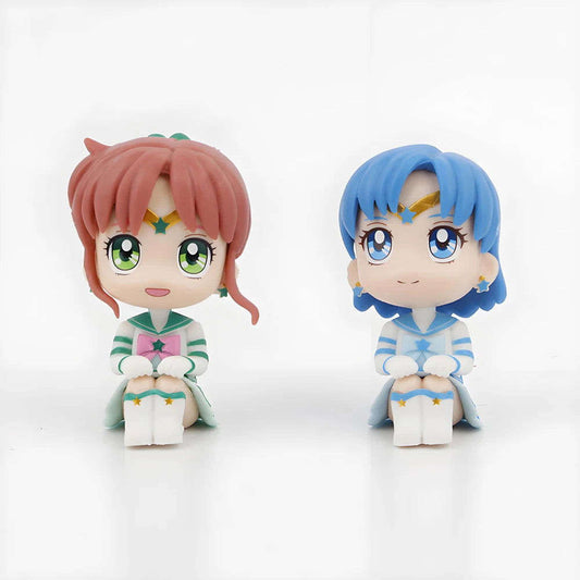 6 PCS Set Pretty Guardian Sailor Moon Anime Figures, Tsukino Usagi Chibiusa Hino Rei Kino Makoto Cute Kawaii Chibi Mini Figurines 7cm - CloudAnimeStudio