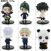 6 Pcs Set Jujutsu Kaisen Gojo Satoru Geto Suguru Zenin Maki Inumaki Toge Panda Yuta Okkotsu Figures, Kawaii Chibi Mini Anime Figurines PVC JJK Model Statue Toys 6-8 cm - CloudAnimeStudio