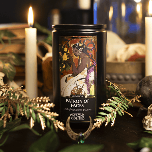 Cantrip Candles - Maevenon, Patron of Faces 16 oz. CLOUDANIMESTUDIO