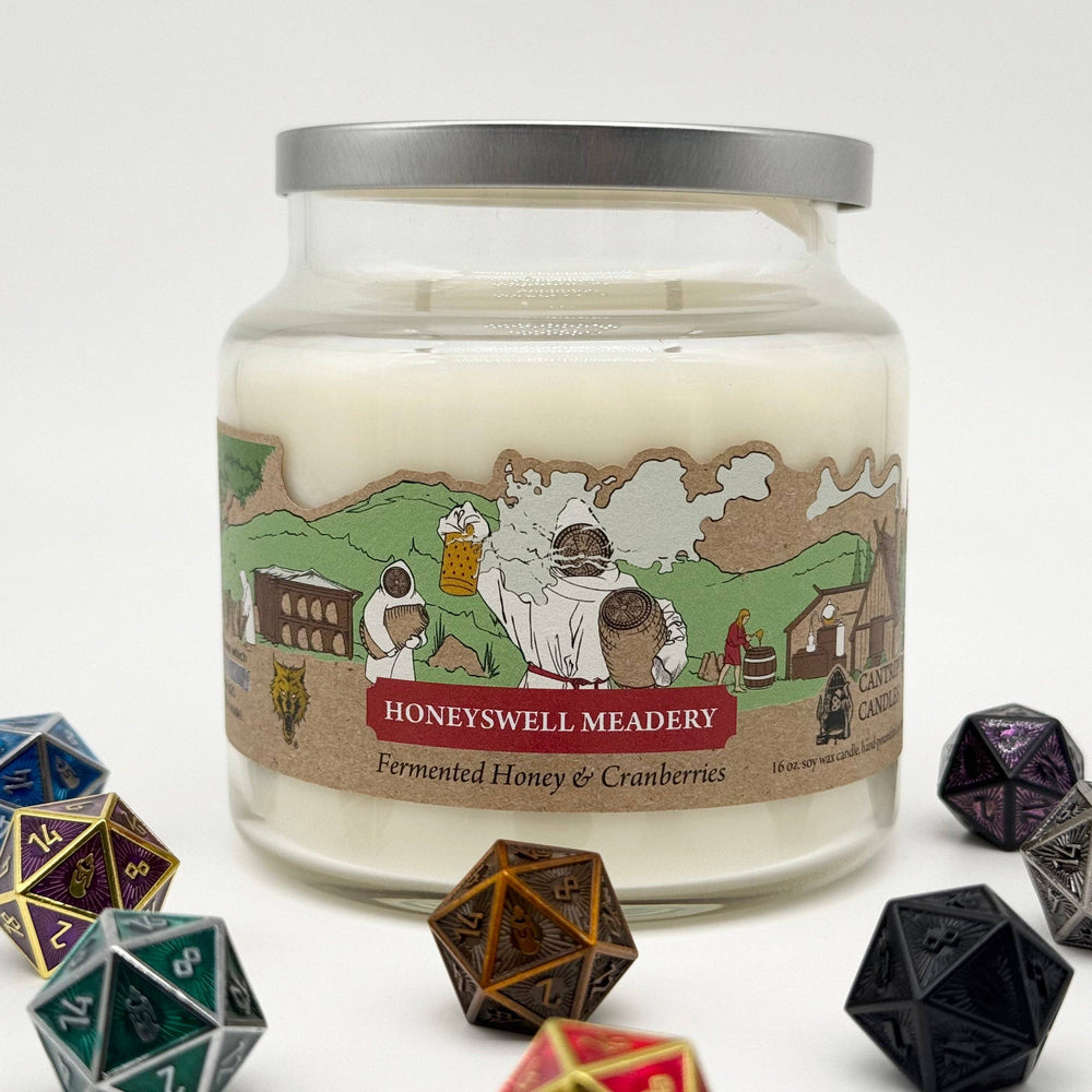 Cantrip Candles - Honeyswell Meadery (16 oz Glass Candle) CLOUDANIMESTUDIO