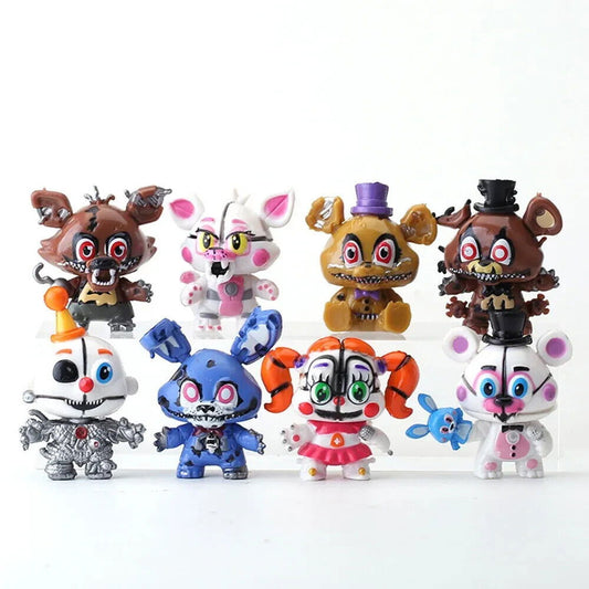 8 PCs Set Freddy Figures, Five Nights At Freddy's FNAF Horror Gaming Figurines - CloudAnimeStudio
