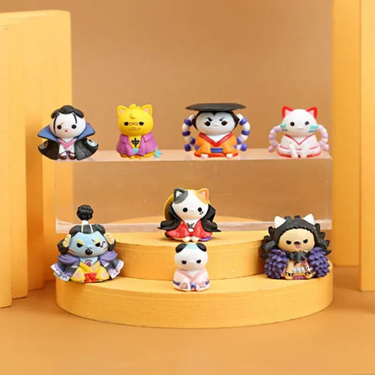 8 Pcs Set One Piece Wano Figure, Kaido Jimbe Oden Kawaii Figurine, Anime 1.5 in - CloudAnimeStudio