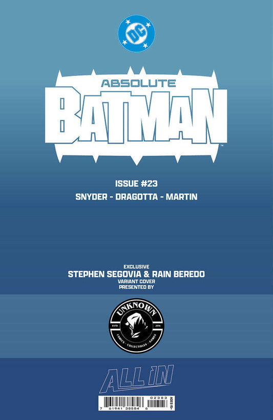ABSOLUTE BATMAN #23 STEPHEN SEGOVIA EXCLUSIVE VIRGIN VAR (08/12/2026) CLOUDANIMESTUDIO