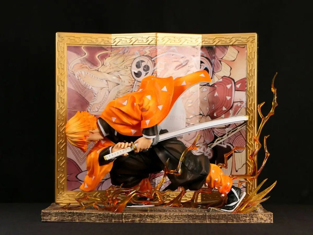 Agatsuma Zenitsu Anime Figurines, Demon Slayer Action Figures PVC Model Collection 24cm - CloudAnimeStudio