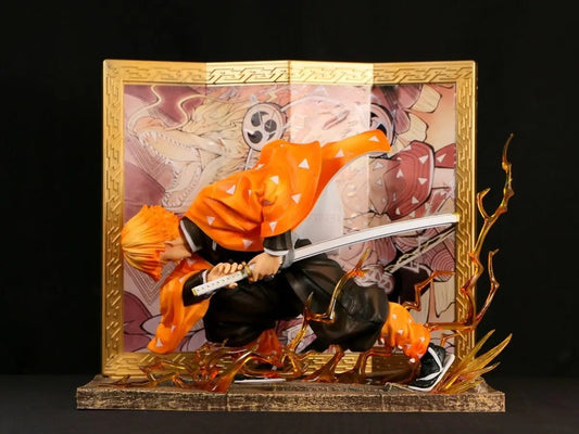 Agatsuma Zenitsu Anime Figurines, Demon Slayer Action Figures PVC Model Collection 24cm - CloudAnimeStudio
