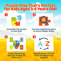Alphabets Spy 48 Piece Floor Jigsaw Puzzle with Flashcards & Magnifying Glass