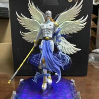 Angewomon and Angemon LED Action Figurines, Standing Position Anime Digimon Adventure Figures PVC Statue 28cm - CloudAnimeStudio
