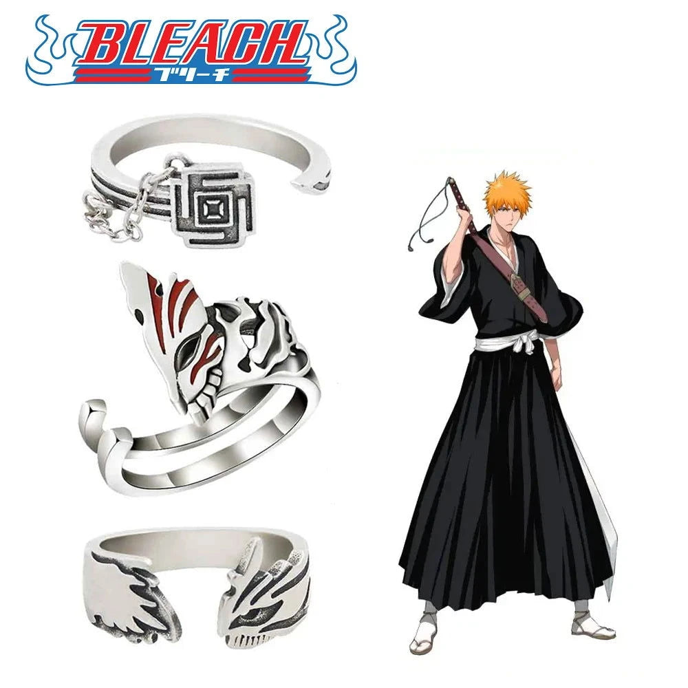 Anime Bleach Cosplay Ring Kurosaki Ichigo Metal Adjustable Unisex Rings Jewelry Accessories - CLOUDANIMESTUDIO