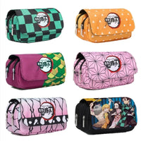 Anime Demon Slayer Pencil Case: Student Bilayer Storage Bag, Cartoon Pen Box, Cosplay Props Accessories - CloudAnimeStudio