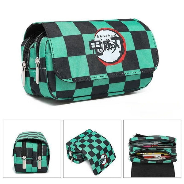 Anime Demon Slayer Pencil Case: Student Bilayer Storage Bag, Cartoon Pen Box, Cosplay Props Accessories - CloudAnimeStudio