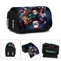Anime Demon Slayer Pencil Case: Student Bilayer Storage Bag, Cartoon Pen Box, Cosplay Props Accessories - CloudAnimeStudio