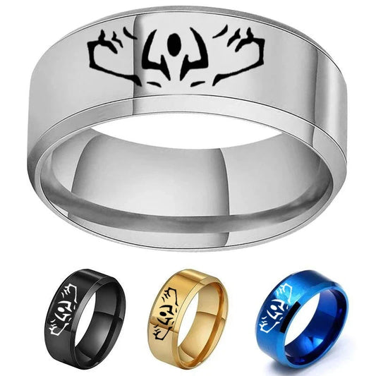 Anime Jujutsu Kaisen Ryomen Sukuna Itadori Yuji Ring Cosplay Stainless Steel Ring Jewelry Accessories - CLOUDANIMESTUDIO