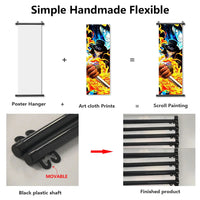 Anime ONE PIECE Poster Scrolls Wall Art, Sanji Roronoa Zoro Luffy Nami Canvas Prints Kids Room Decoration Hanging Scrolls - CloudAnimeStudio