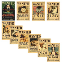 Anime One Piece Gear 5 Luffy Wanted Posters, Kids Bedroom Retro Poster Zoro Living Home Decoration Wall Art Paper Stickers - CloudAnimeStudio