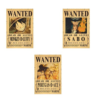 Anime One Piece Gear 5 Luffy Wanted Posters, Kids Bedroom Retro Poster Zoro Living Home Decoration Wall Art Paper Stickers - CloudAnimeStudio