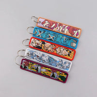 Anime Pokemon Key Chain Embroidery Key Fobs Cartoon Keychains for Car Key Ring Accessories - CLOUDANIMESTUDIO