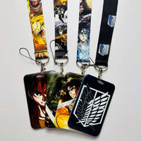 Attack On Titan Card Holder Lanyards Keys Neck Strap Card Badge Keychains For Anime Otaku Fans Gifts - CLOUDANIMESTUDIO