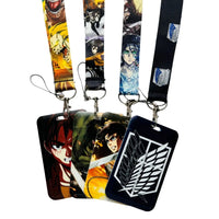 Attack On Titan Card Holder Lanyards Keys Neck Strap Card Badge Keychains For Anime Otaku Fans Gifts - CLOUDANIMESTUDIO