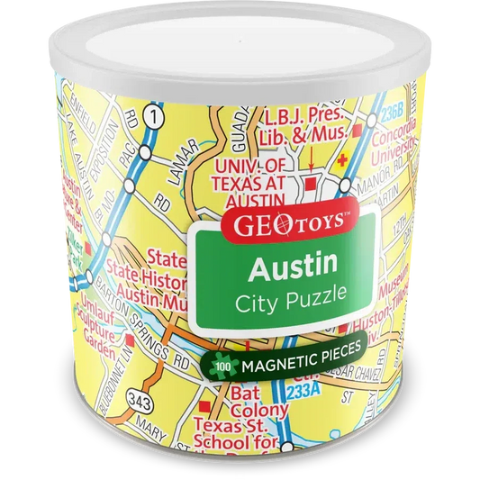 Austin City 100 Piece Magnetic Jigsaw Puzzle Geotoys