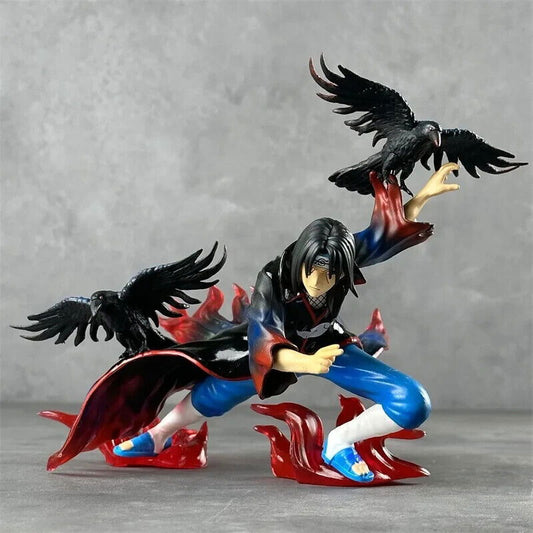 Battle Itachi Uchiha Figure, Akatsuki Red and Black Flames Amaterasu Figurines - CloudAnimeStudio